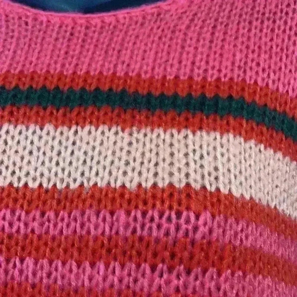 Stitches and stripes size small pink knit sweater - Picture 3 of 7